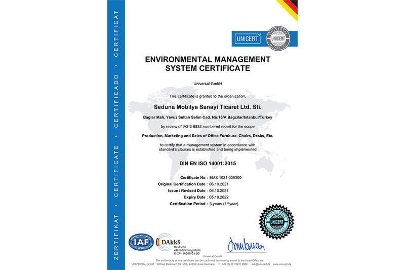 EN ISO 14001 Environmetal Management System Certificate